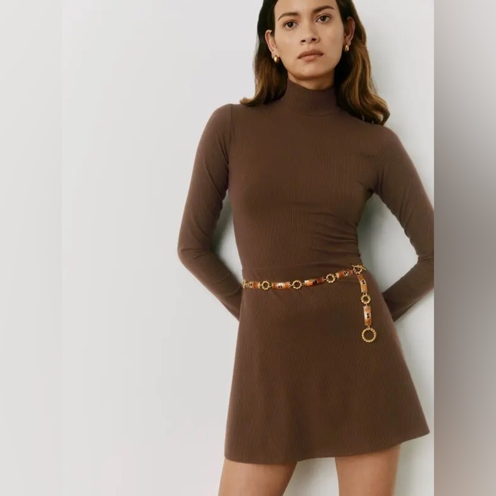 Reformation Maya Dress in Cafe